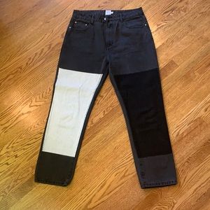 Cofield Mom Jeans Patch Denim Black Princess Polly